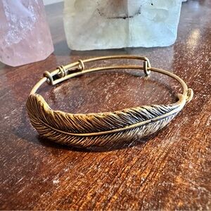 Alex and Ani Gold Feather Cuff Bracelet